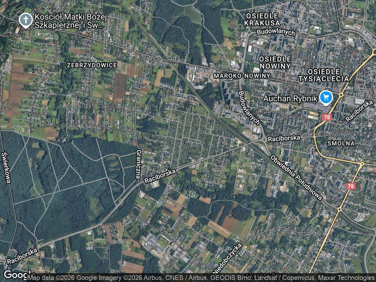 Działka rod Rybnik Niewiadom Górny, ul. Brzozowa