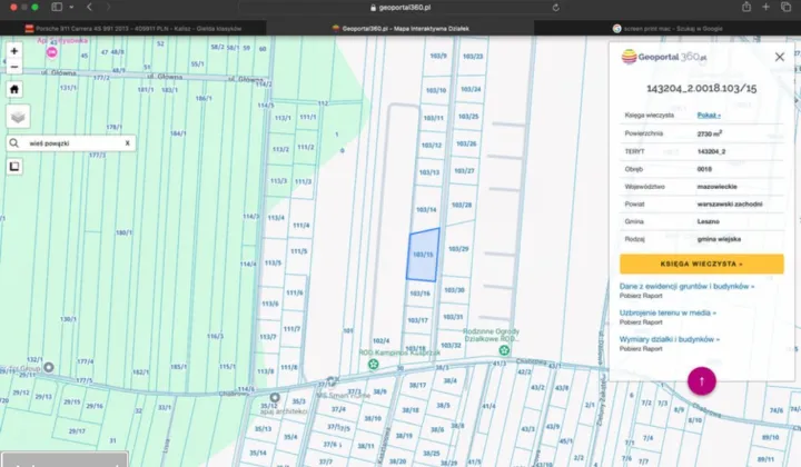 Działka budowlana Powązki, ul. Chabrowa