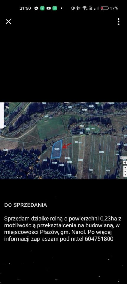 Działka rolno-budowlana Płazów