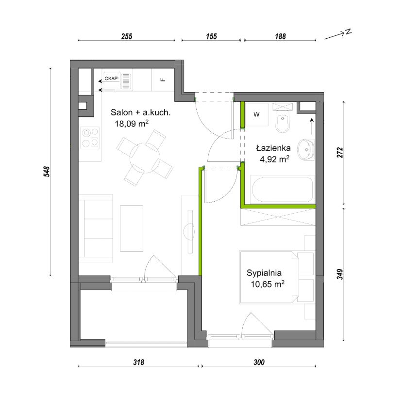 Mieszkanie 2-pokojowe Wrocław Ołtaszyn, ul. Orawska. Zdjęcie 8