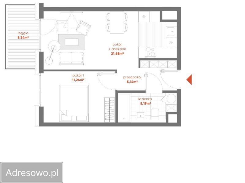 Mieszkanie 2-pokojowe Katowice Bogucice, ul. Henryka Mikołaja Góreckiego. Zdjęcie 18