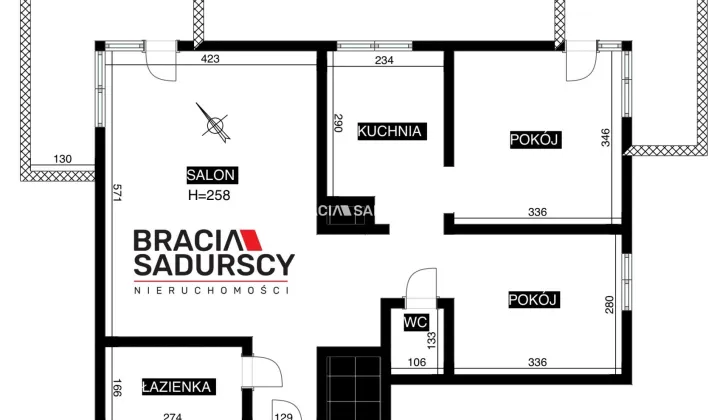 Mieszkanie 3-pokojowe Kraków, ul. Złocieniowa