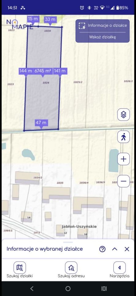 Działka budowlana Jabłoń-Uszyńskie