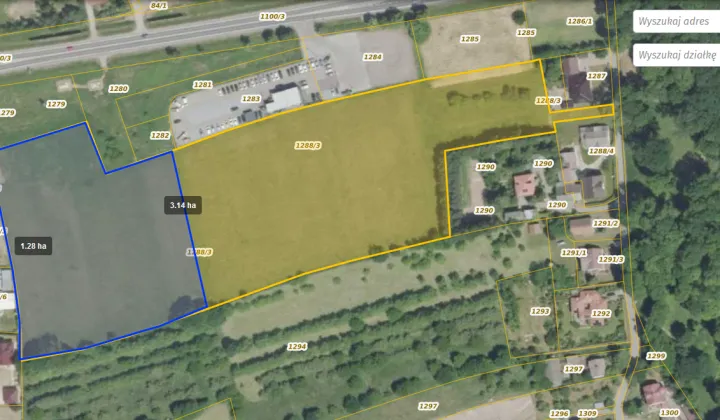 Działka inwestycyjna Zawada