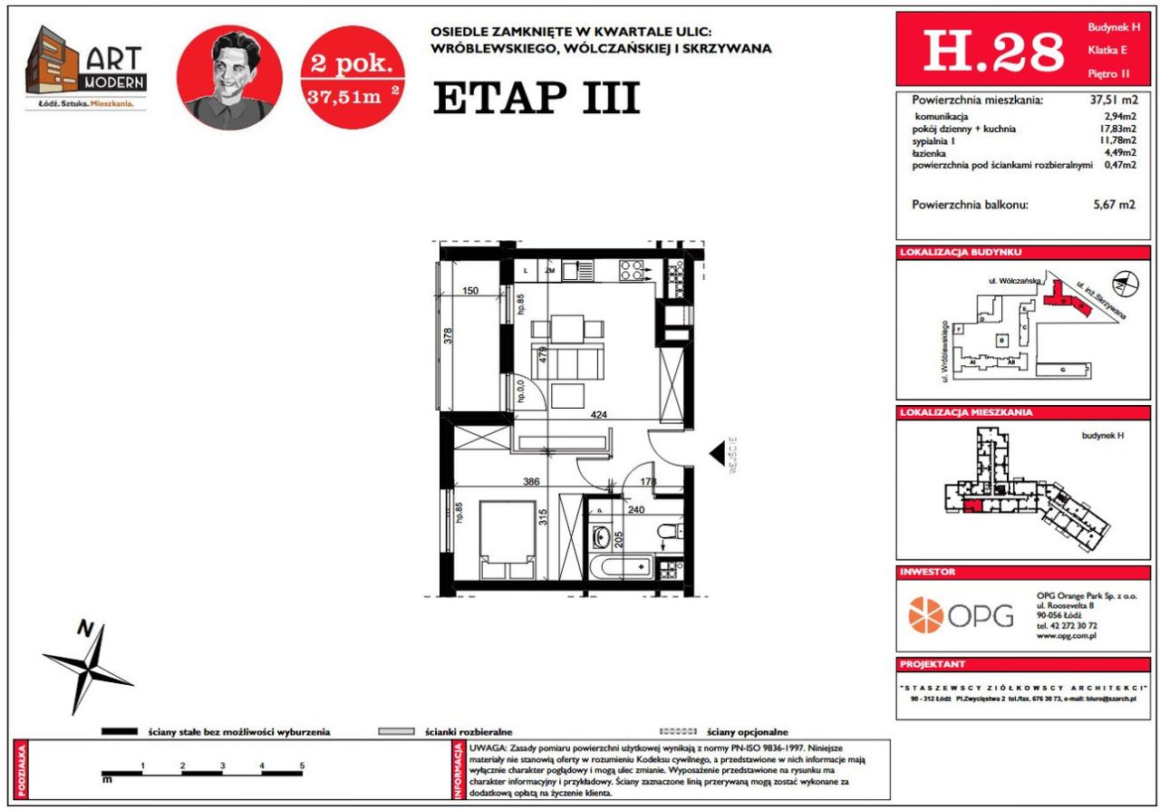 Mieszkanie 2-pokojowe Łódź Górna, ul. inż. Stefana Skrzywana. Zdjęcie 14