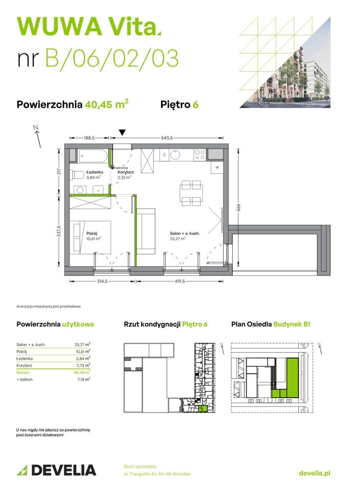 Mieszkanie 2-pokojowe Wrocław Żerniki, ul. Tadeusza Brzozy. Zdjęcie 6