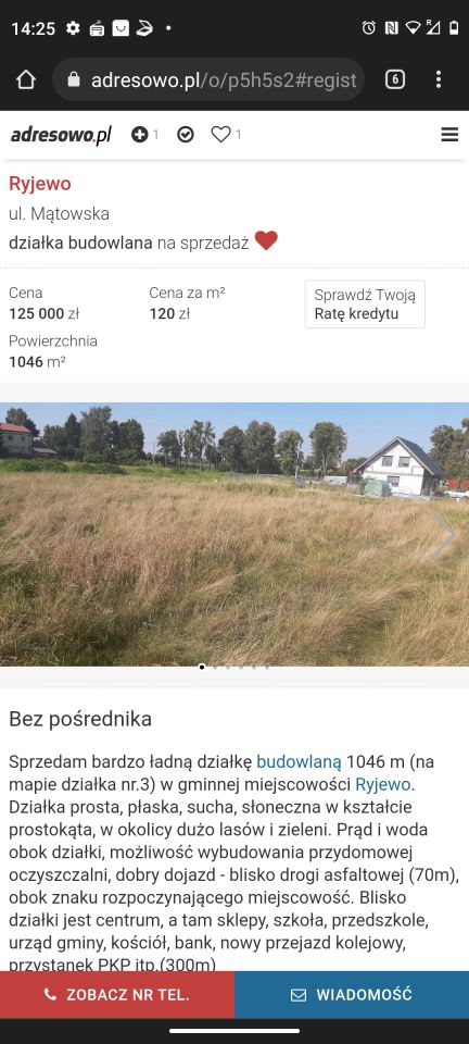 Działka budowlana Ryjewo, ul. Mątowska. Zdjęcie 5