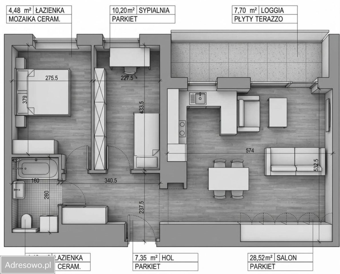 Mieszkanie 3-pokojowe Wrocław Psie Pole, ul. Vasco da Gamy. Zdjęcie 11