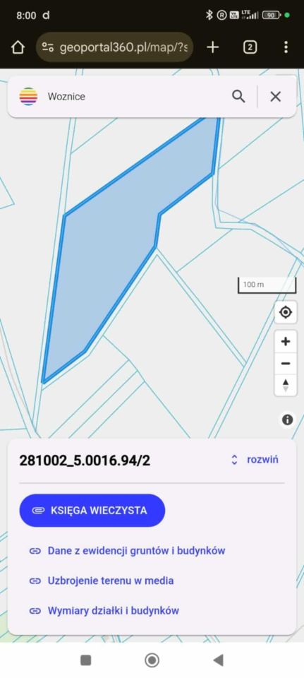 Działka rolna Woźnice