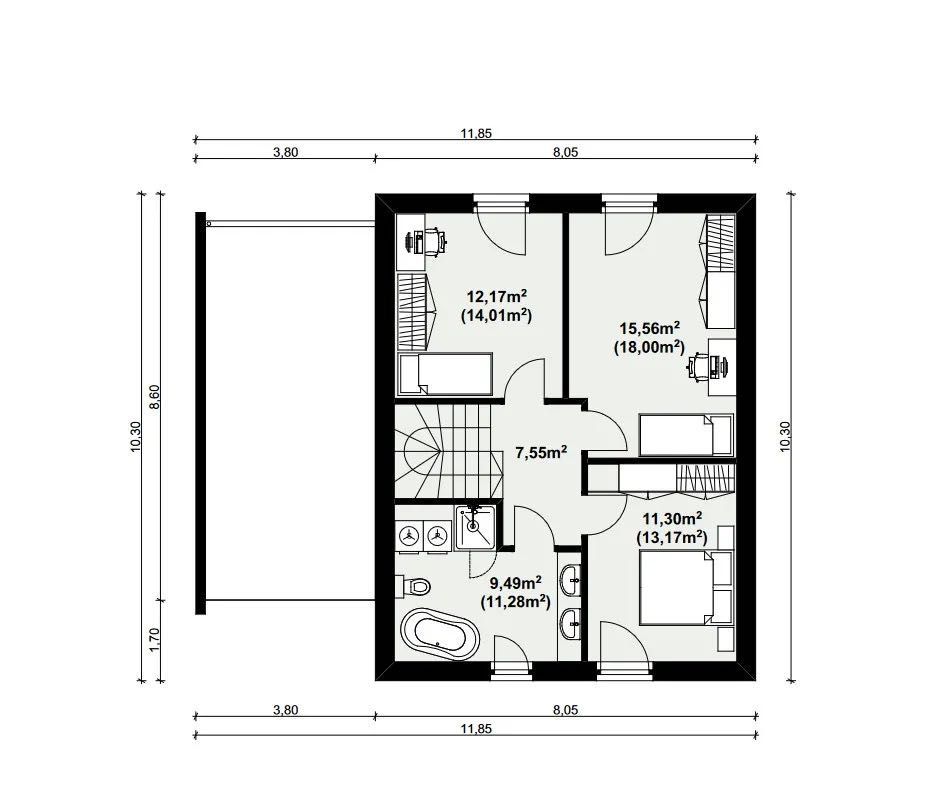 dom szeregowy Kozy, ul. św. Walentego. Zdjęcie 3