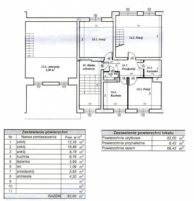Mieszkanie 3-pokojowe Tuchola, ul. Pocztowa