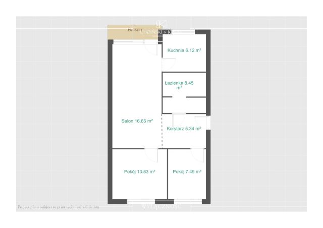 Mieszkanie 3-pokojowe Poznań Grunwald, ul. Piotra Ściegiennego. Zdjęcie 16