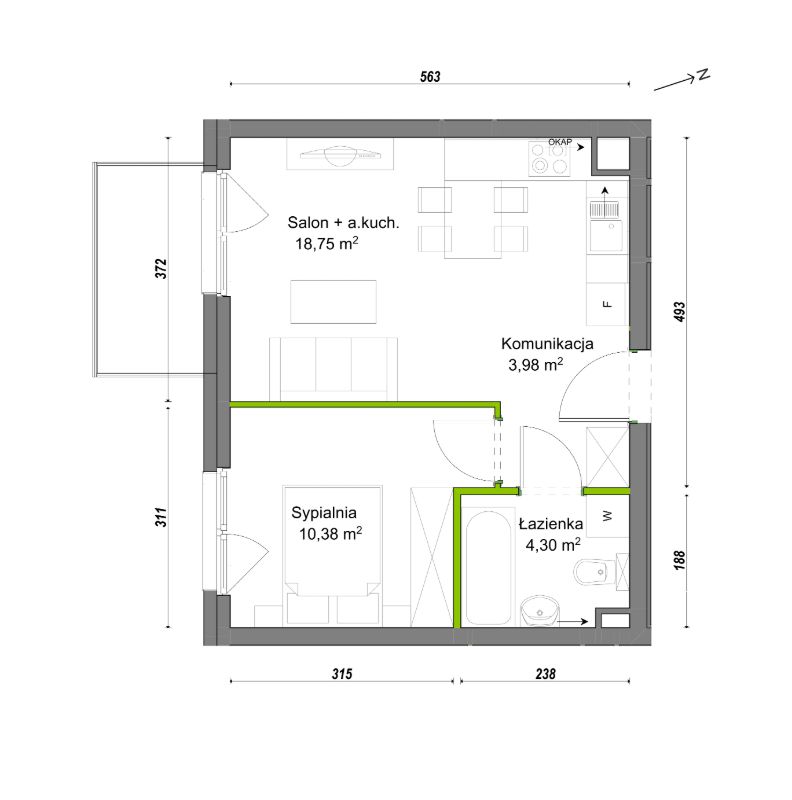 Mieszkanie 2-pokojowe Wrocław Ołtaszyn, ul. Orawska. Zdjęcie 8