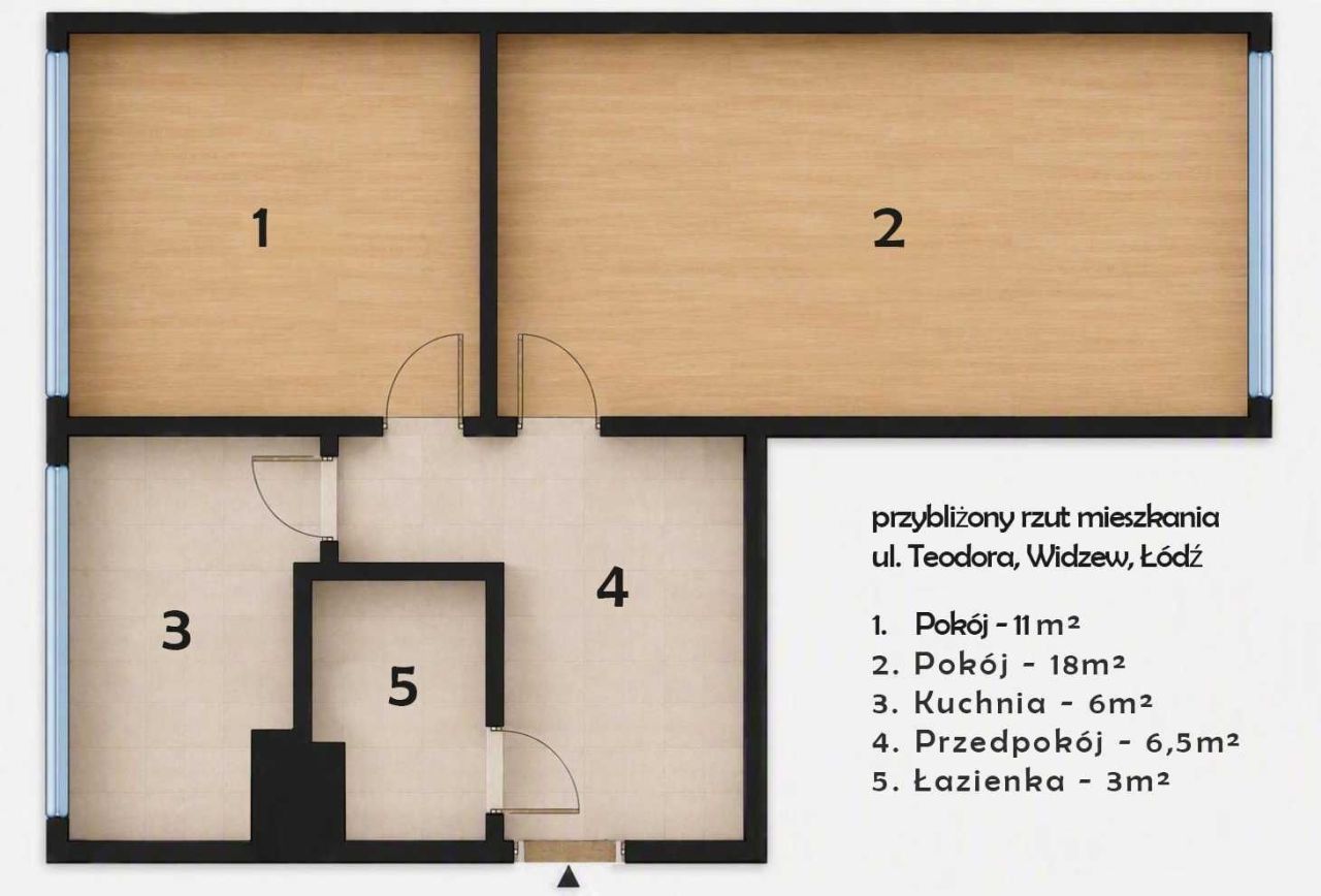 Mieszkanie 2-pokojowe Łódź Widzew, ul. Teodora. Zdjęcie 7