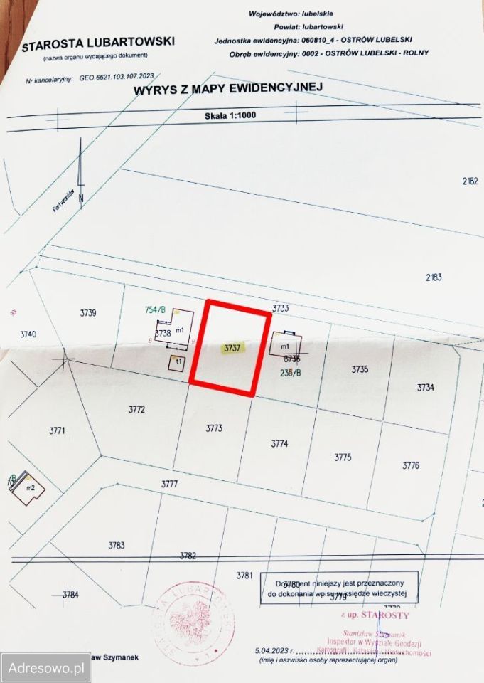 Działka budowlana Ostrów Lubelski, ul. Wileńska. Zdjęcie 4
