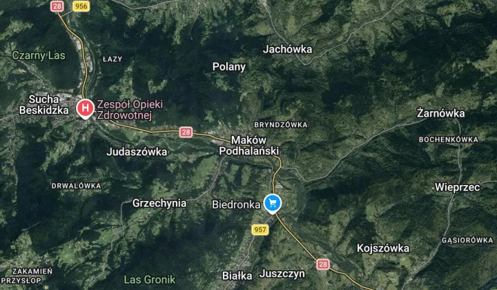 Działka leśna Maków Podhalański
