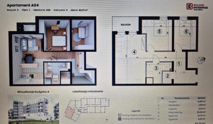 Mieszkanie 3-pokojowe Oświęcim Wysokie Brzegi