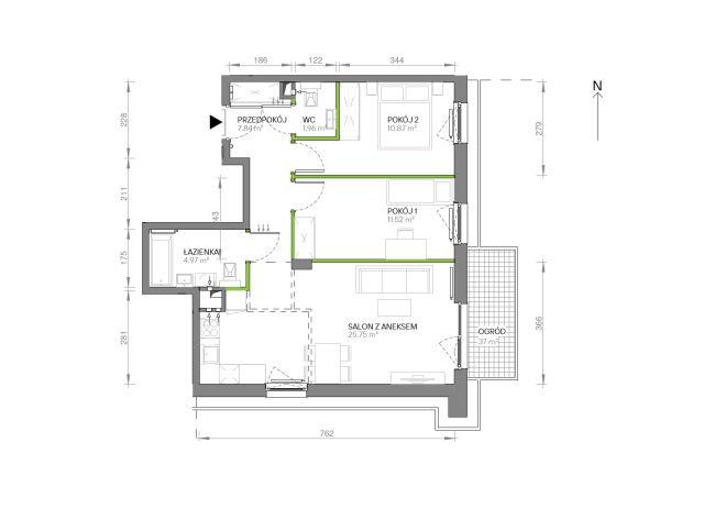 Mieszkanie 3-pokojowe Gdańsk Chełm, ul. Ptasia. Zdjęcie 7