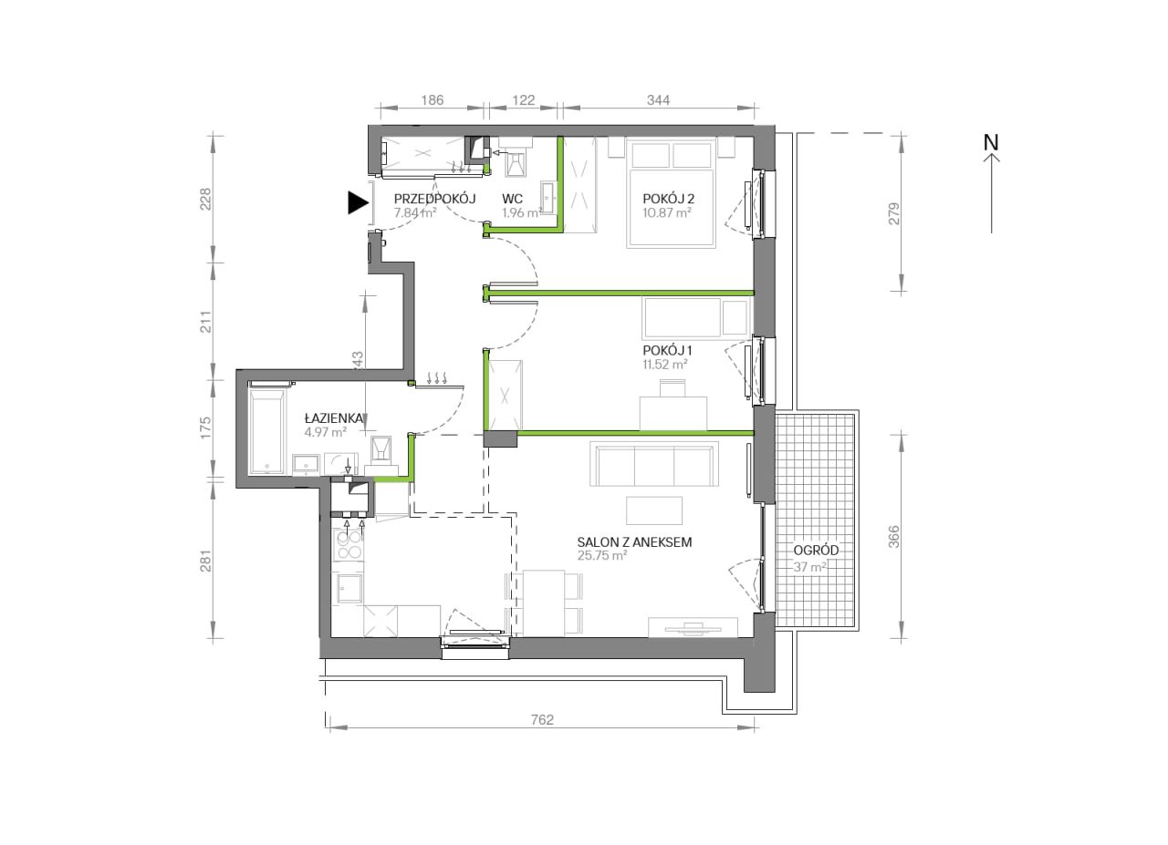 Mieszkanie 3-pokojowe Gdańsk Chełm, ul. Ptasia. Zdjęcie 7