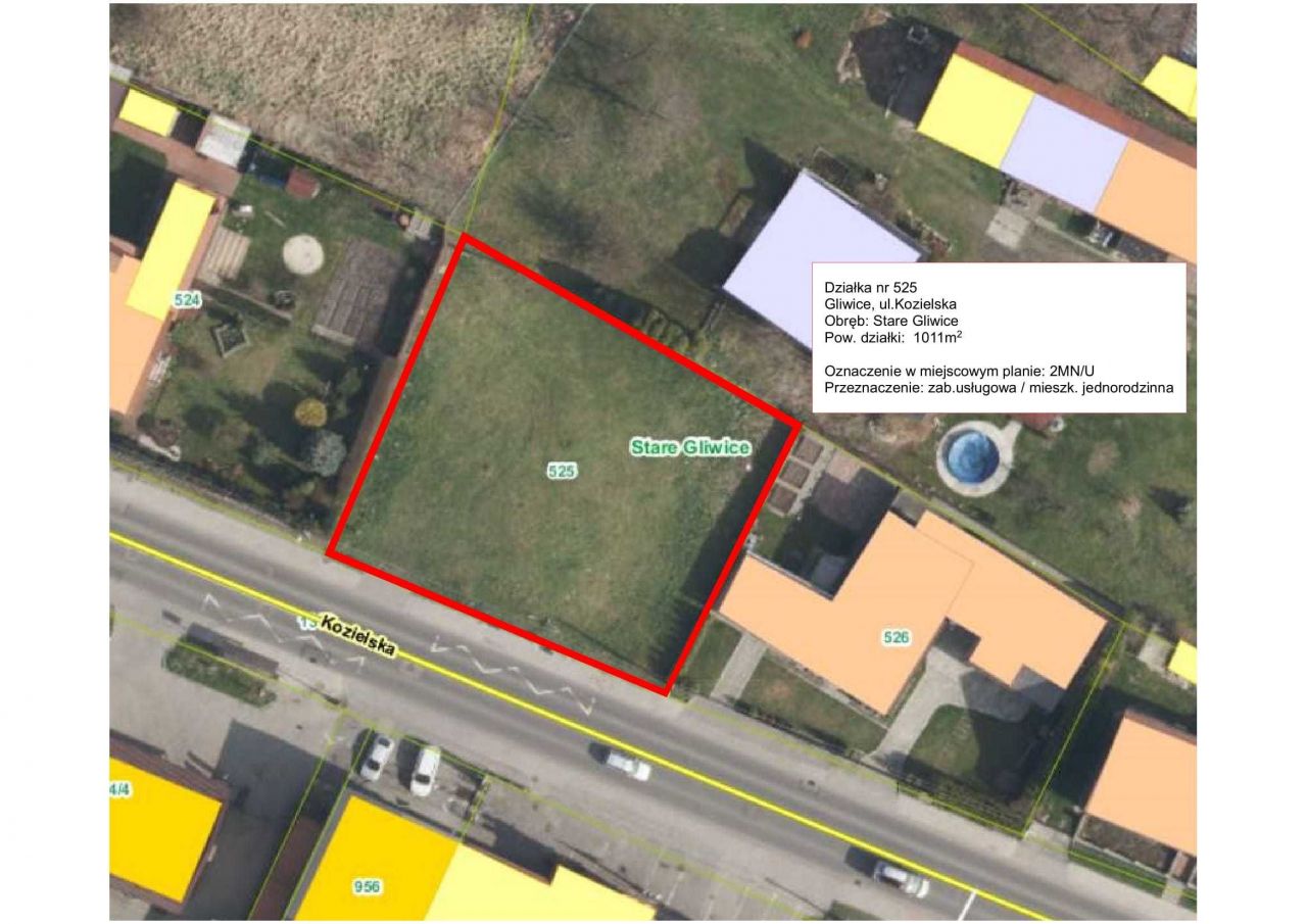 Działka budowlana Gliwice Stare Gliwice, ul. Kozielska