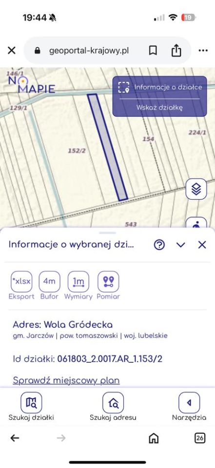 Działka rolna Wola Gródecka