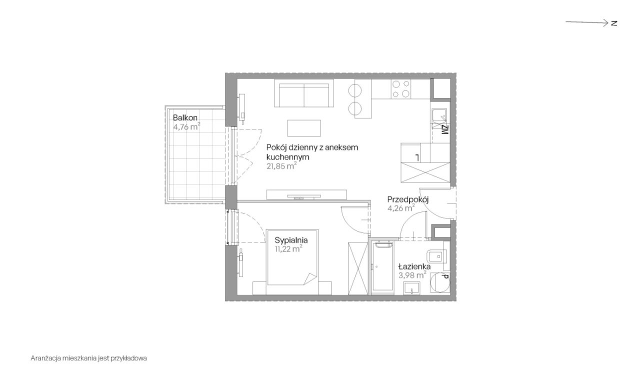 Mieszkanie 2-pokojowe Kraków Czyżyny, ul. Romana Ciesielskiego. Zdjęcie 18