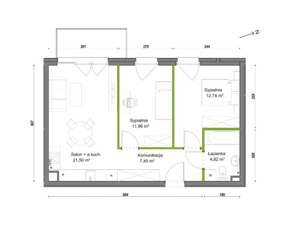 Mieszkanie 3-pokojowe Wrocław Ołtaszyn, ul. Orawska. Zdjęcie 8