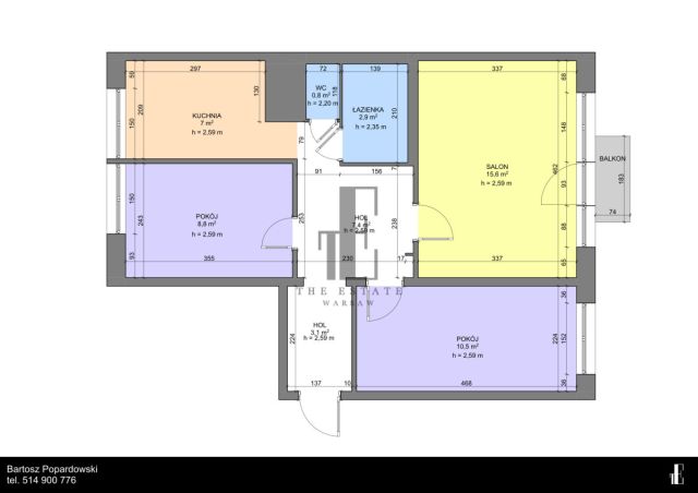 Mieszkanie 3-pokojowe Warszawa Mokotów. Zdjęcie 11