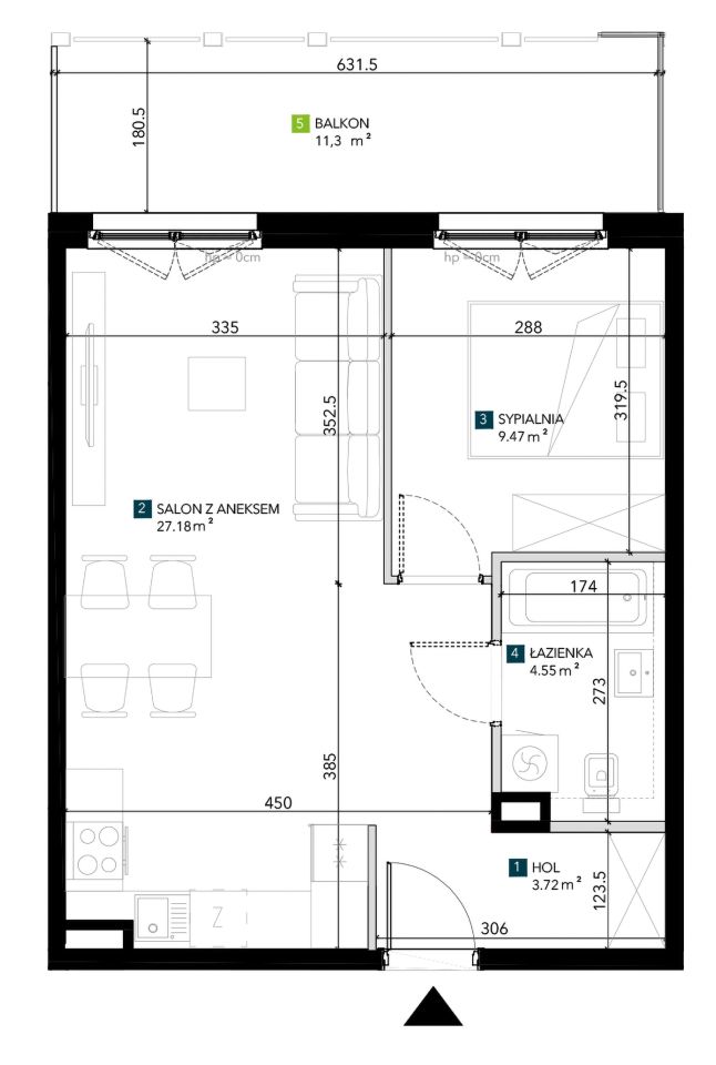 Mieszkanie 2-pokojowe Wrocław Krzyki, ul. Świeradowska. Zdjęcie 5