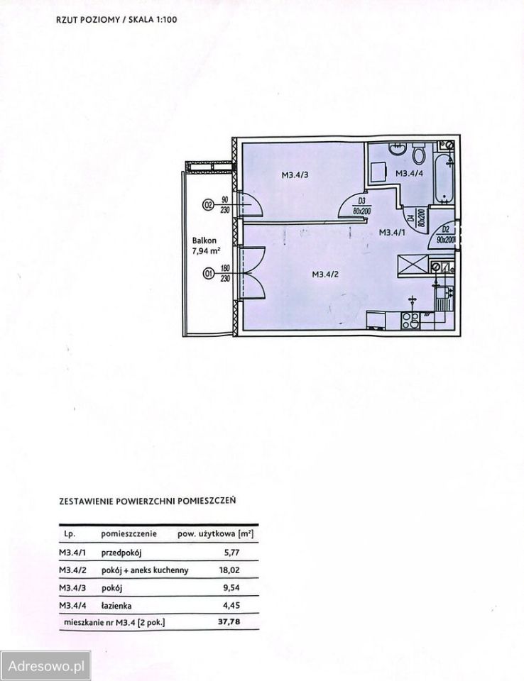 Mieszkanie 2-pokojowe Kraków Kurdwanów, ul. Kordiana. Zdjęcie 7
