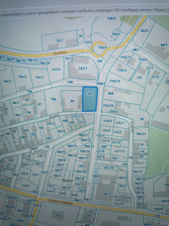 Działka budowlana Resko, ul. Nadrzeczna