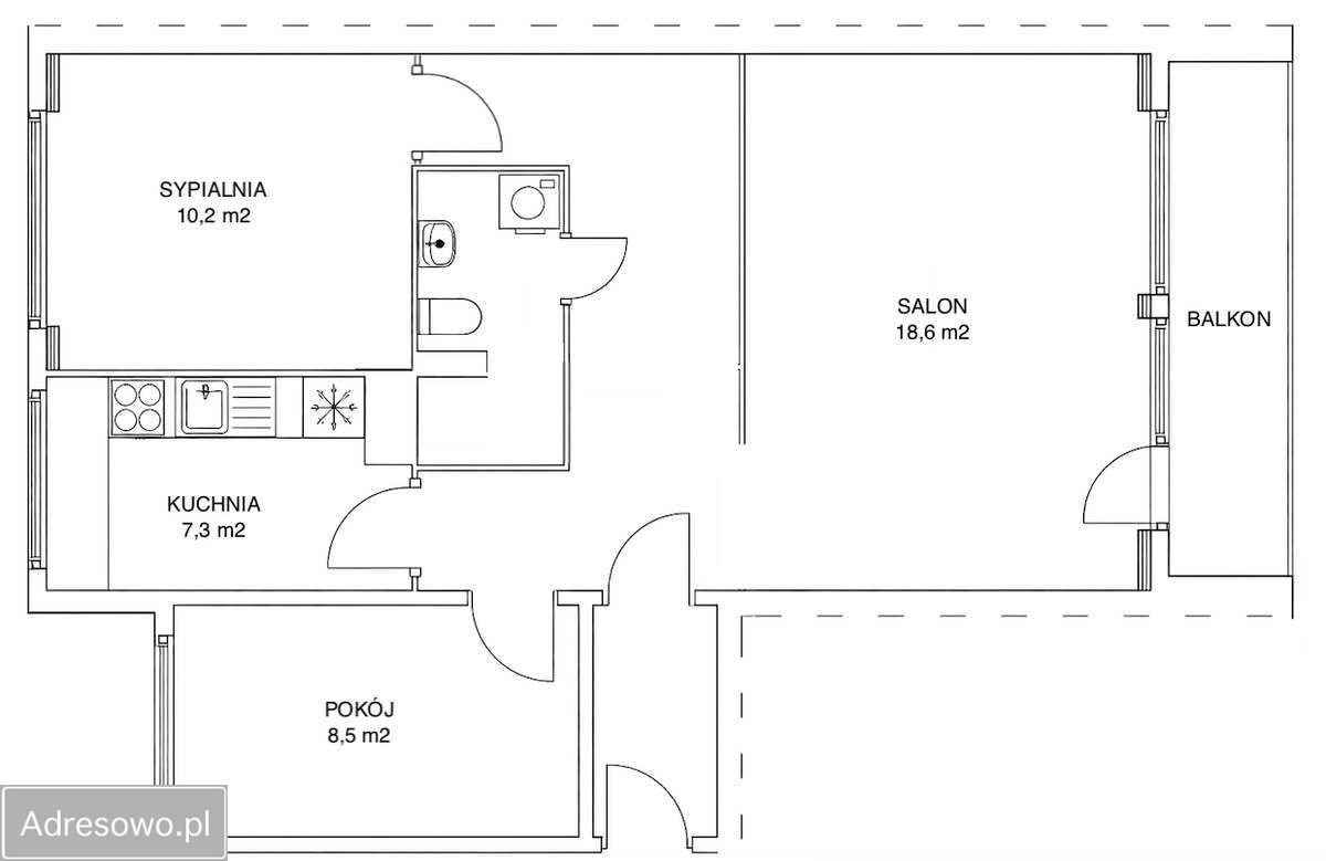 Mieszkanie 3-pokojowe Wrocław Muchobór Mały, ul. Szkocka. Zdjęcie 16