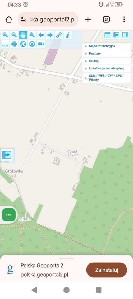 Działka rolna Kopytnik