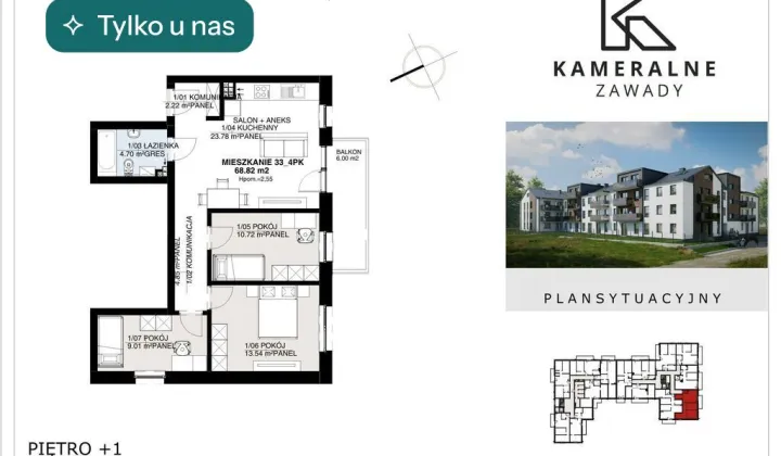 Mieszkanie 4-pokojowe Białystok Zawady, ul. św. Krzysztofa