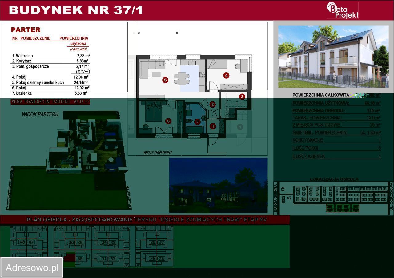 Mieszkanie 3-pokojowe Porosły, ul. Szumiących Traw. Zdjęcie 4