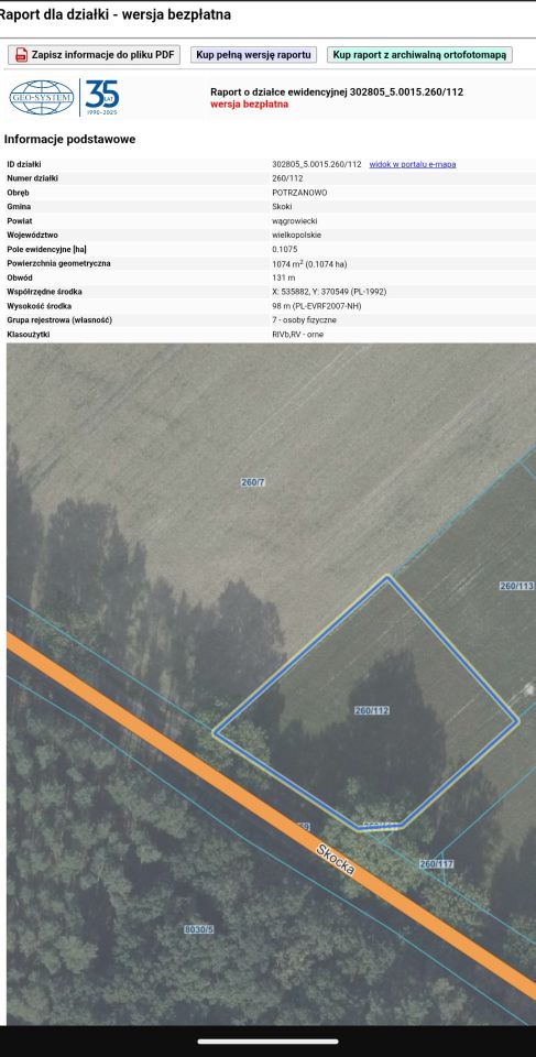 Działka budowlana Potrzanowo Włókna, ul. Skocka. Zdjęcie 8