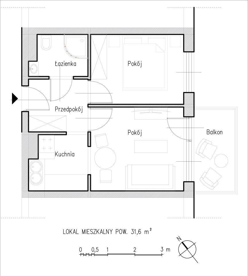 Mieszkanie 2-pokojowe Puławy, ul. Tadeusza Kościuszki. Zdjęcie 6