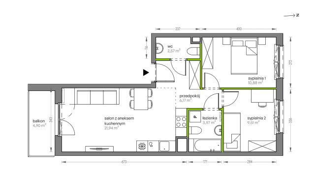 Mieszkanie 3-pokojowe Kraków Płaszów, ul. Myśliwska. Zdjęcie 25