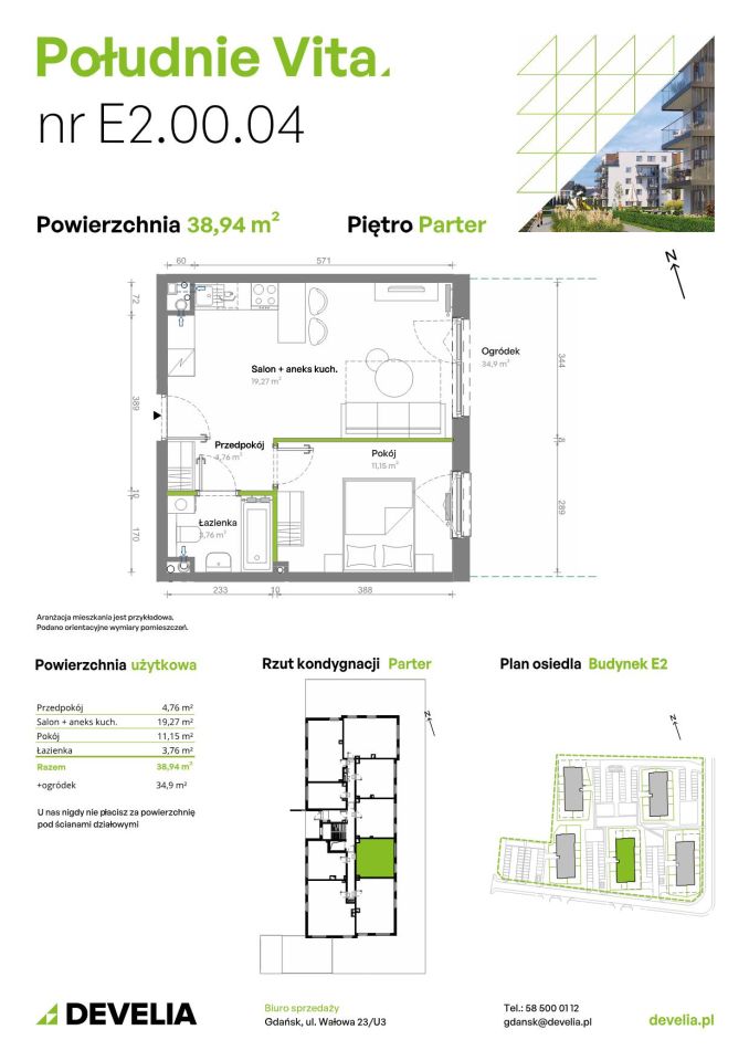 Mieszkanie 2-pokojowe Gdańsk Orunia Górna, ul. Kazimierza Wielkiego. Zdjęcie 7