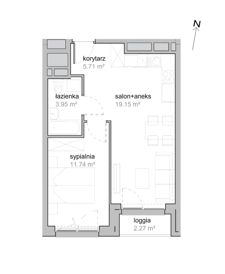 Mieszkanie 2-pokojowe Wrocław Tarnogaj, ul. Piękna. Zdjęcie 7