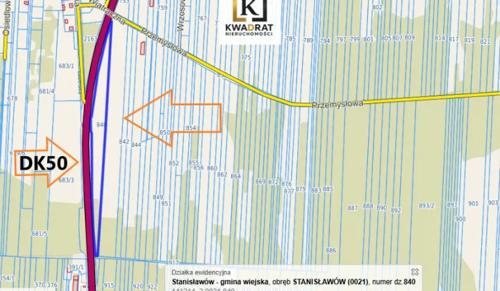 Działka inwestycyjna Stanisławów