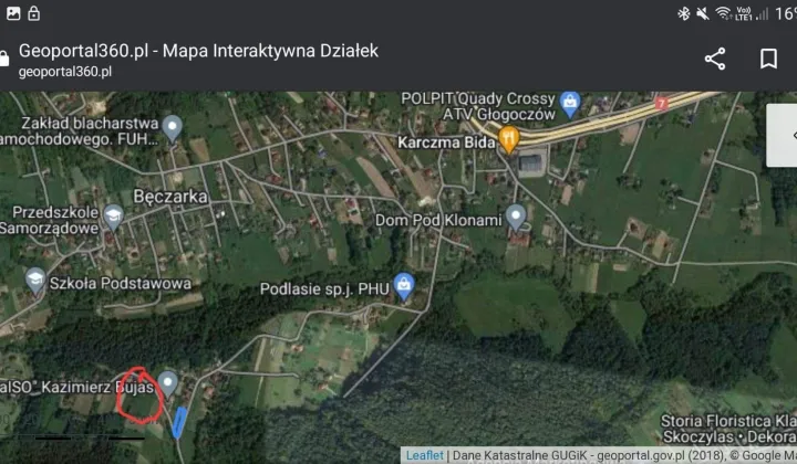 Działka budowlana Bęczarka