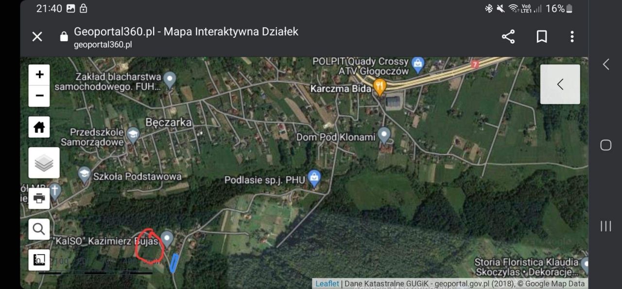 Działka budowlana Bęczarka