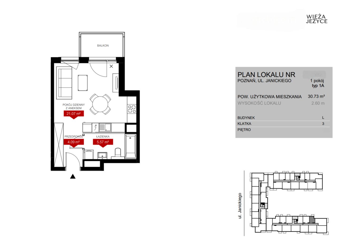 Mieszkanie 1-pokojowe Poznań Jeżyce, ul. Klemensa Janickiego. Zdjęcie 7