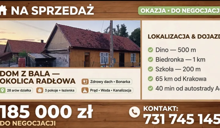 siedlisko, 2 pokoje Radłów, 49