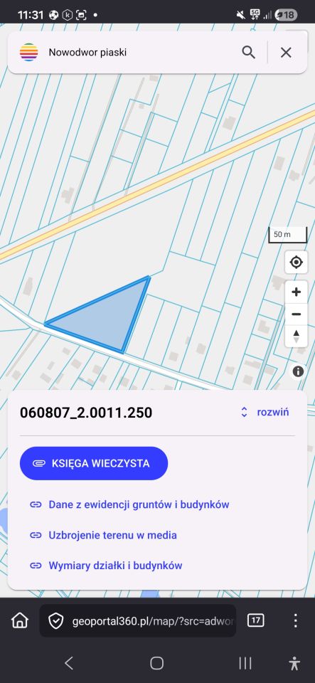 Działka rolno-budowlana Nowodwór-Piaski