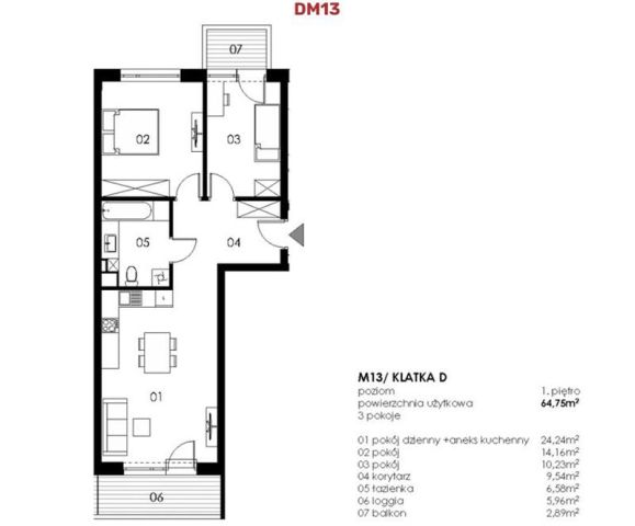 Mieszkanie 3-pokojowe Koszalin, ul. Połczyńska. Zdjęcie 6