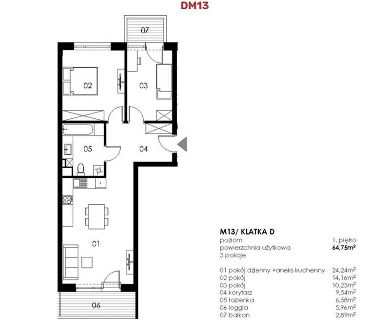 Mieszkanie 3-pokojowe Koszalin, ul. Połczyńska. Zdjęcie 6