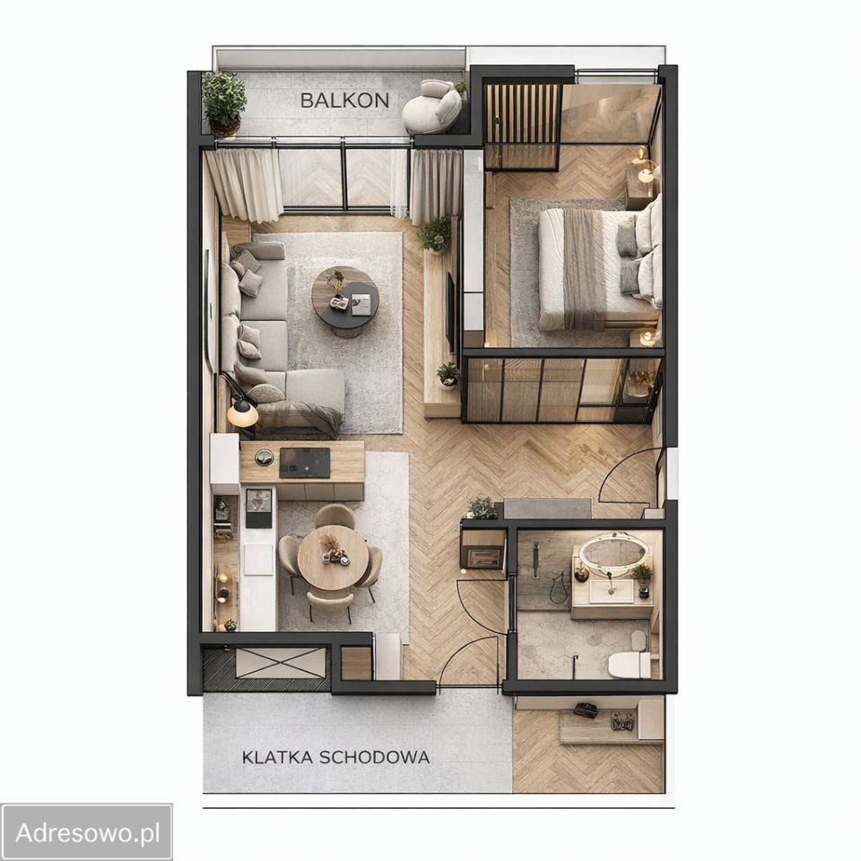 Mieszkanie 1-pokojowe Warszawa Śródmieście, al. "Solidarności". Zdjęcie 3