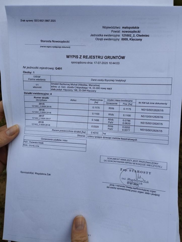 Działka budowlana Klęczany. Zdjęcie 7